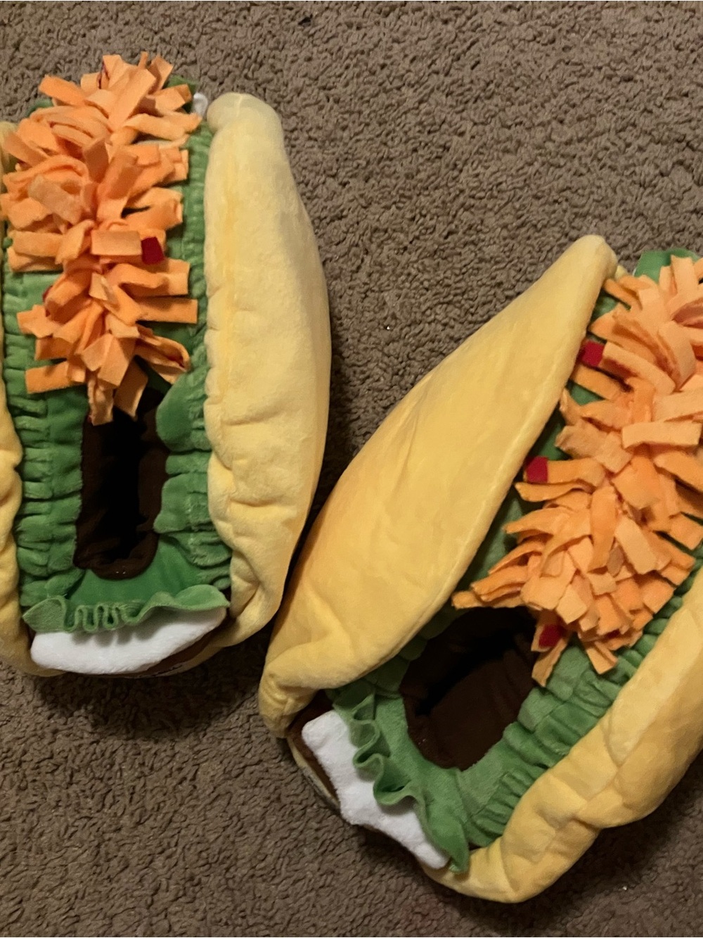 Taco Bell slippers Rare Plush Novelty Measure 11" One Size Shoes